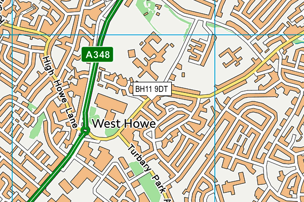BH11 9DT map - OS VectorMap District (Ordnance Survey)