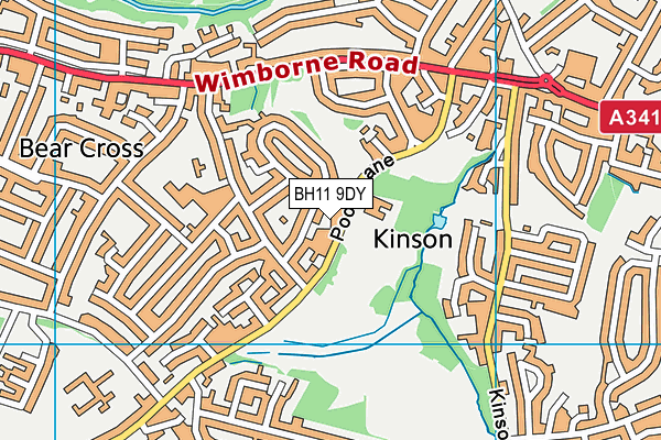BH11 9DY map - OS VectorMap District (Ordnance Survey)