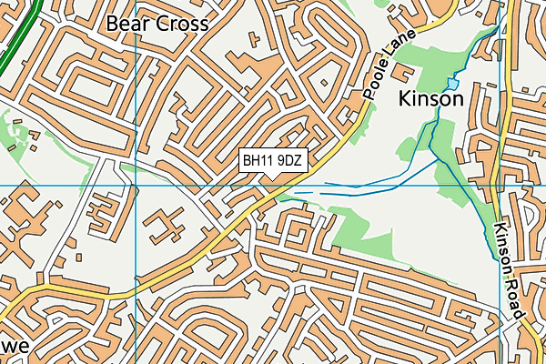 BH11 9DZ map - OS VectorMap District (Ordnance Survey) BH11 9DZ map - OS VectorMap District (Ordnance Survey)