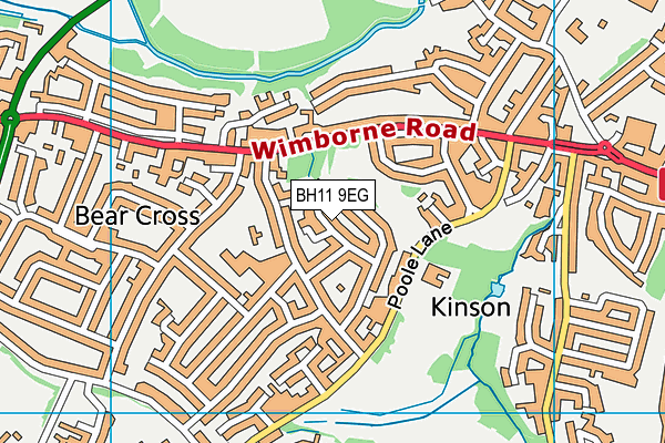 BH11 9EG map - OS VectorMap District (Ordnance Survey) BH11 9EG map - OS VectorMap District (Ordnance Survey)