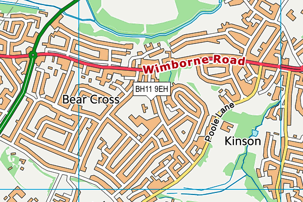 BH11 9EH map - OS VectorMap District (Ordnance Survey)