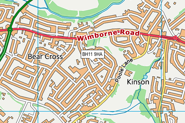 BH11 9HA map - OS VectorMap District (Ordnance Survey) BH11 9HA map - OS VectorMap District (Ordnance Survey)