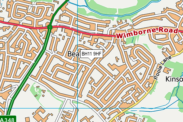 BH11 9HF map - OS VectorMap District (Ordnance Survey) BH11 9HF map - OS VectorMap District (Ordnance Survey)