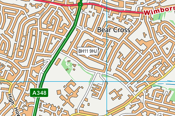 BH11 9HJ map - OS VectorMap District (Ordnance Survey)