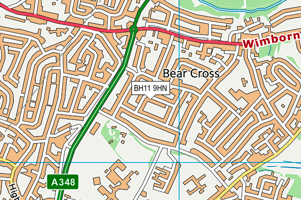BH11 9HN map - OS VectorMap District (Ordnance Survey)