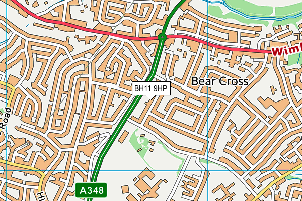 BH11 9HP map - OS VectorMap District (Ordnance Survey) BH11 9HP map - OS VectorMap District (Ordnance Survey)