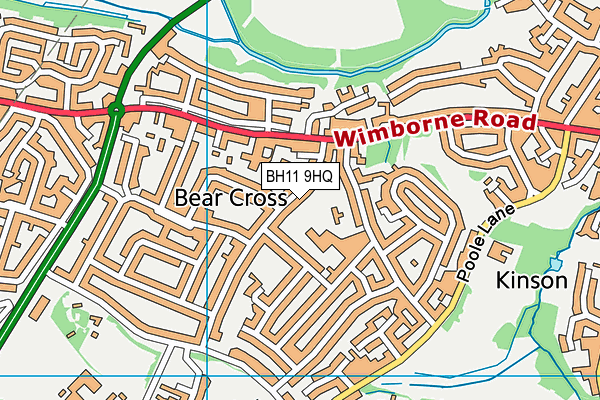 BH11 9HQ map - OS VectorMap District (Ordnance Survey) BH11 9HQ map - OS VectorMap District (Ordnance Survey)