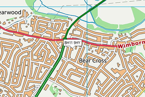 BH11 9HY map - OS VectorMap District (Ordnance Survey) BH11 9HY map - OS VectorMap District (Ordnance Survey)