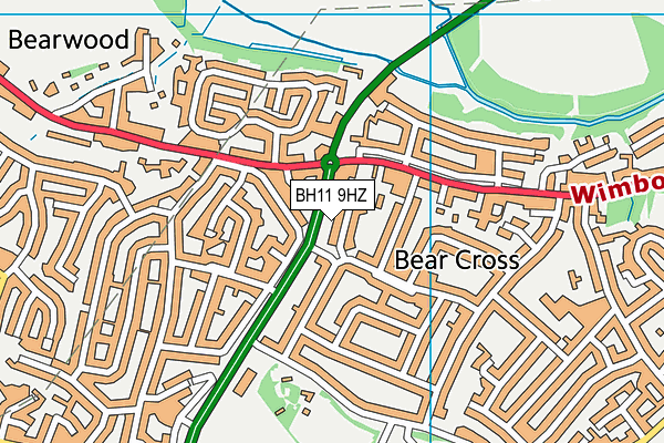 BH11 9HZ map - OS VectorMap District (Ordnance Survey) BH11 9HZ map - OS VectorMap District (Ordnance Survey)