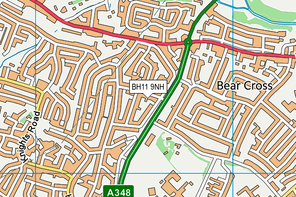 BH11 9NH map - OS VectorMap District (Ordnance Survey) BH11 9NH map - OS VectorMap District (Ordnance Survey)