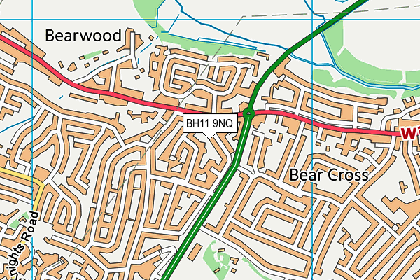 BH11 9NQ map - OS VectorMap District (Ordnance Survey) BH11 9NQ map - OS VectorMap District (Ordnance Survey)