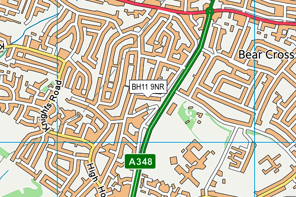 BH11 9NR map - OS VectorMap District (Ordnance Survey)