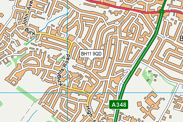 BH11 9QD map - OS VectorMap District (Ordnance Survey) BH11 9QD map - OS VectorMap District (Ordnance Survey)