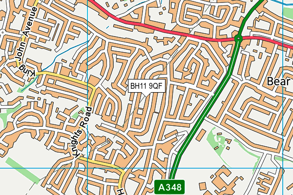 BH11 9QF map - OS VectorMap District (Ordnance Survey) BH11 9QF map - OS VectorMap District (Ordnance Survey)