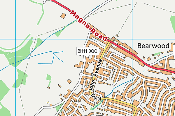 BH11 9QQ map - OS VectorMap District (Ordnance Survey) BH11 9QQ map - OS VectorMap District (Ordnance Survey)