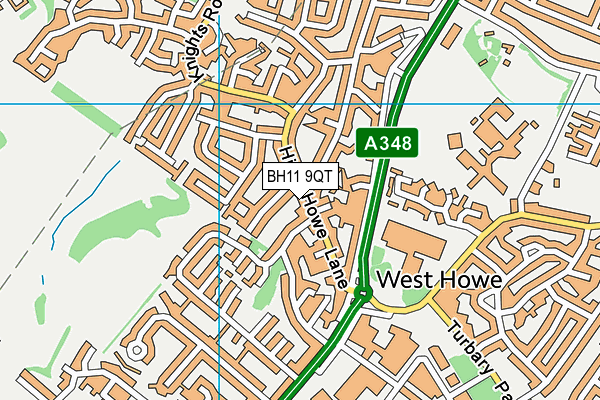 BH11 9QT map - OS VectorMap District (Ordnance Survey) BH11 9QT map - OS VectorMap District (Ordnance Survey)