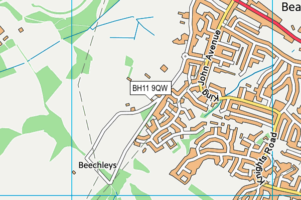 BH11 9QW map - OS VectorMap District (Ordnance Survey) BH11 9QW map - OS VectorMap District (Ordnance Survey)