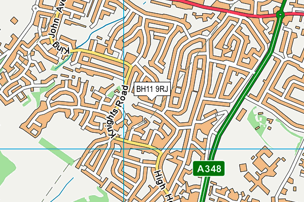 BH11 9RJ map - OS VectorMap District (Ordnance Survey) BH11 9RJ map - OS VectorMap District (Ordnance Survey)