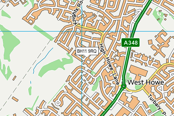 BH11 9RQ map - OS VectorMap District (Ordnance Survey) BH11 9RQ map - OS VectorMap District (Ordnance Survey)