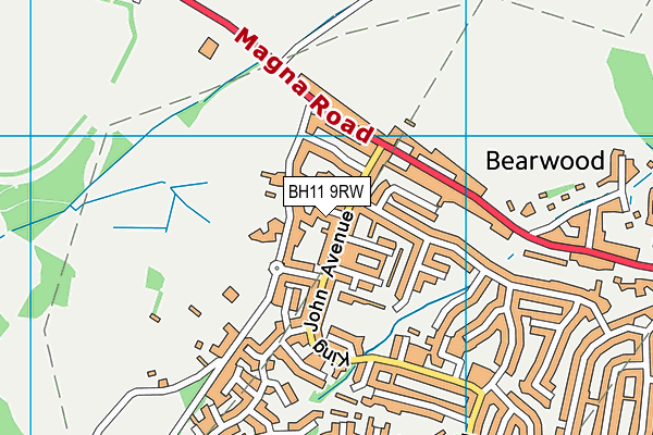 BH11 9RW map - OS VectorMap District (Ordnance Survey) BH11 9RW map - OS VectorMap District (Ordnance Survey)