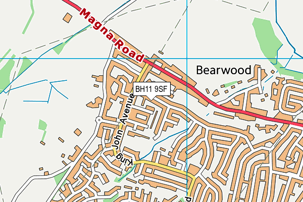 BH11 9SF map - OS VectorMap District (Ordnance Survey) BH11 9SF map - OS VectorMap District (Ordnance Survey)