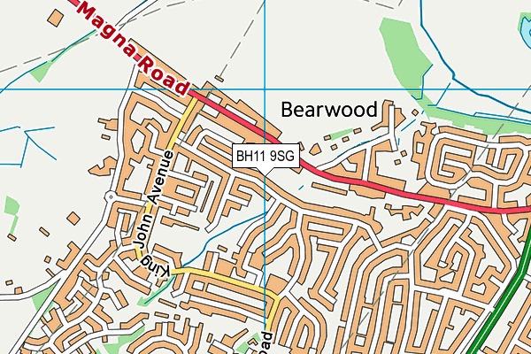 BH11 9SG map - OS VectorMap District (Ordnance Survey) BH11 9SG map - OS VectorMap District (Ordnance Survey)