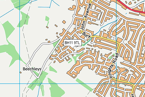 BH11 9TL map - OS VectorMap District (Ordnance Survey) BH11 9TL map - OS VectorMap District (Ordnance Survey)