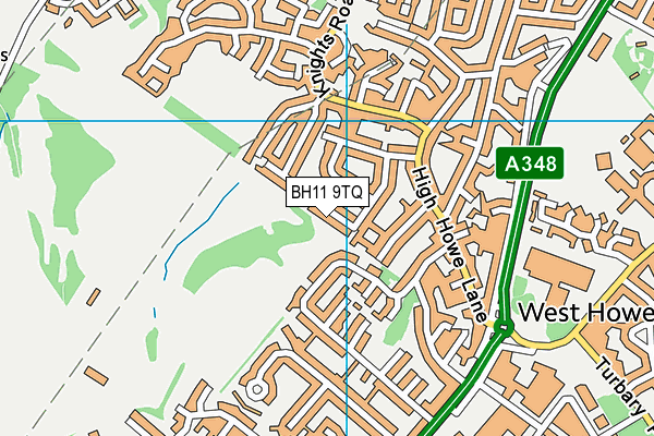 BH11 9TQ map - OS VectorMap District (Ordnance Survey) BH11 9TQ map - OS VectorMap District (Ordnance Survey)
