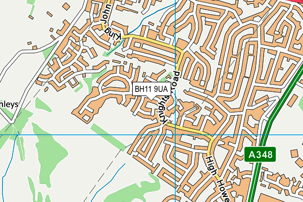 BH11 9UA map - OS VectorMap District (Ordnance Survey) BH11 9UA map - OS VectorMap District (Ordnance Survey)