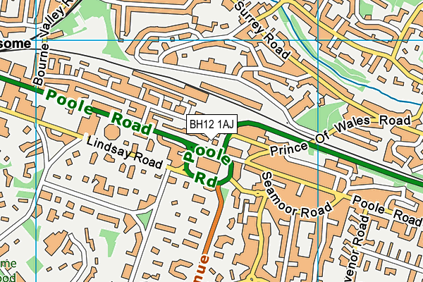 BH12 1AJ map - OS VectorMap District (Ordnance Survey) BH12 1AJ map - OS VectorMap District (Ordnance Survey)