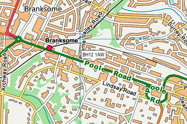 BH12 1AW map - OS VectorMap District (Ordnance Survey) BH12 1AW map - OS VectorMap District (Ordnance Survey)