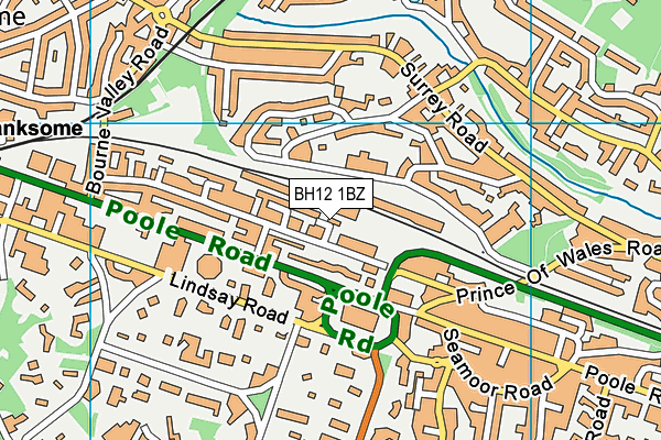BH12 1BZ map - OS VectorMap District (Ordnance Survey) BH12 1BZ map - OS VectorMap District (Ordnance Survey)