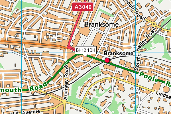 BH12 1DH map - OS VectorMap District (Ordnance Survey) BH12 1DH map - OS VectorMap District (Ordnance Survey)