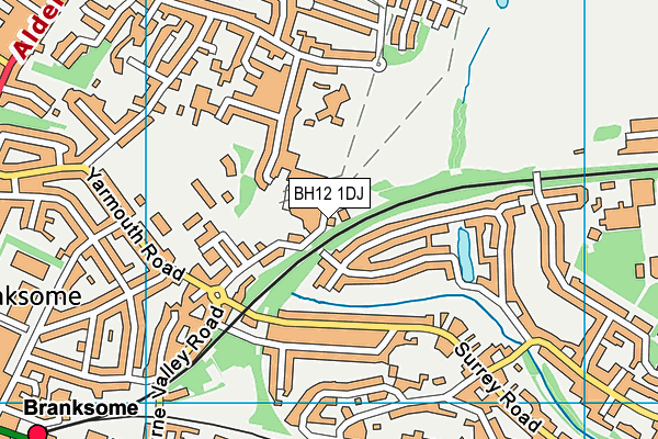 BH12 1DJ map - OS VectorMap District (Ordnance Survey)
