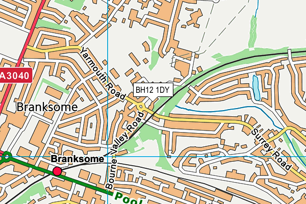 BH12 1DY map - OS VectorMap District (Ordnance Survey)