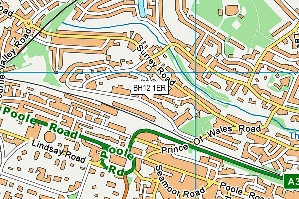 BH12 1ER map - OS VectorMap District (Ordnance Survey)
