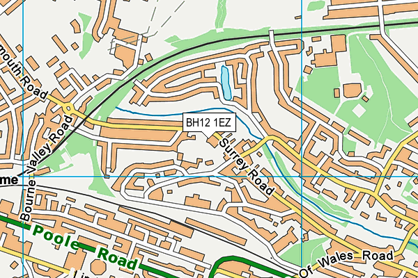 BH12 1EZ map - OS VectorMap District (Ordnance Survey) BH12 1EZ map - OS VectorMap District (Ordnance Survey)