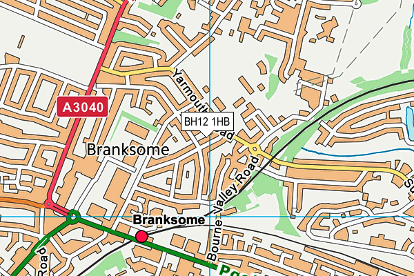 BH12 1HB map - OS VectorMap District (Ordnance Survey) BH12 1HB map - OS VectorMap District (Ordnance Survey)
