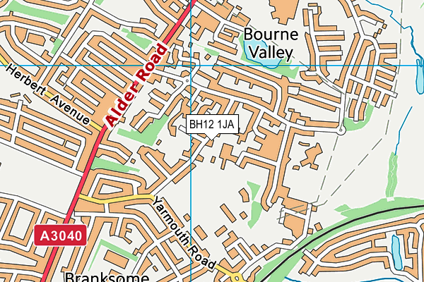 BH12 1JA map - OS VectorMap District (Ordnance Survey) BH12 1JA map - OS VectorMap District (Ordnance Survey)