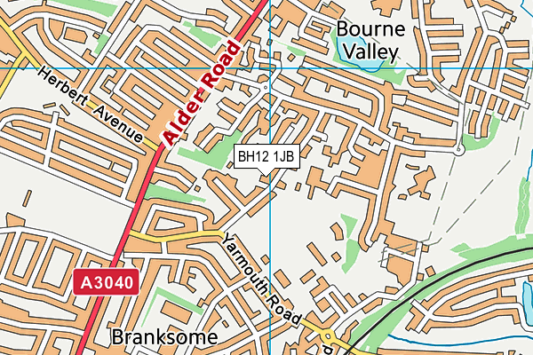 BH12 1JB map - OS VectorMap District (Ordnance Survey) BH12 1JB map - OS VectorMap District (Ordnance Survey)