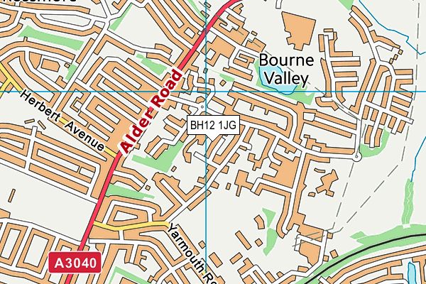 BH12 1JG map - OS VectorMap District (Ordnance Survey) BH12 1JG map - OS VectorMap District (Ordnance Survey)
