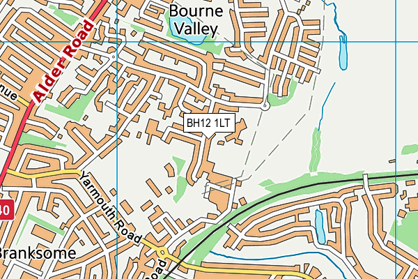 BH12 1LT map - OS VectorMap District (Ordnance Survey) BH12 1LT map - OS VectorMap District (Ordnance Survey)