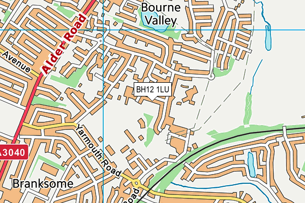 BH12 1LU map - OS VectorMap District (Ordnance Survey) BH12 1LU map - OS VectorMap District (Ordnance Survey)