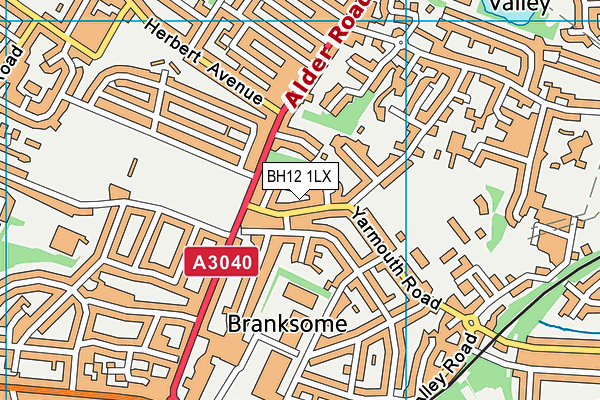 BH12 1LX map - OS VectorMap District (Ordnance Survey)