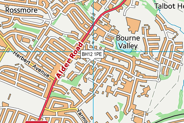 BH12 1PE map - OS VectorMap District (Ordnance Survey) BH12 1PE map - OS VectorMap District (Ordnance Survey)