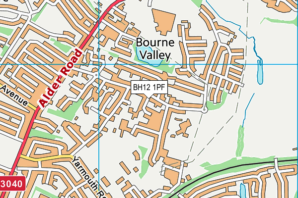 BH12 1PF map - OS VectorMap District (Ordnance Survey) BH12 1PF map - OS VectorMap District (Ordnance Survey)