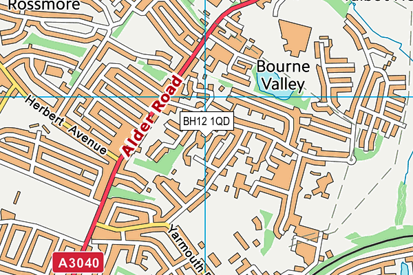 BH12 1QD map - OS VectorMap District (Ordnance Survey) BH12 1QD map - OS VectorMap District (Ordnance Survey)