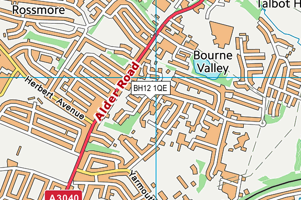 BH12 1QE map - OS VectorMap District (Ordnance Survey) BH12 1QE map - OS VectorMap District (Ordnance Survey)