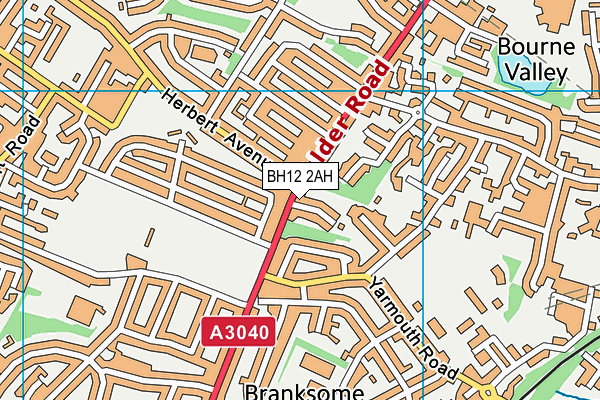 BH12 2AH map - OS VectorMap District (Ordnance Survey) BH12 2AH map - OS VectorMap District (Ordnance Survey)