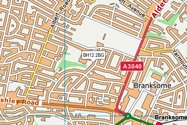 BH12 2BG map - OS VectorMap District (Ordnance Survey)